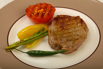 Grilled beef steak