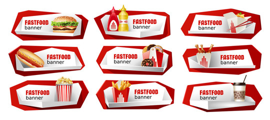 Obraz premium Set of fast food vector banners.
