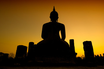 Buddha statue silhouette