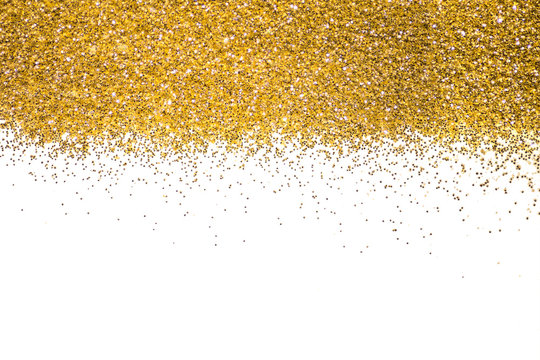 Gold border Sequins Golden shine. Powder. Glitter. Shining background