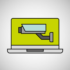 laptop surveillance security padlock concept vector illustration eps 10