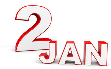 January 2. 3d text on white background.