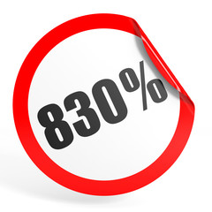 Discount 830 percent off. 3D illustration.