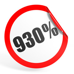 Discount 930 percent off. 3D illustration.