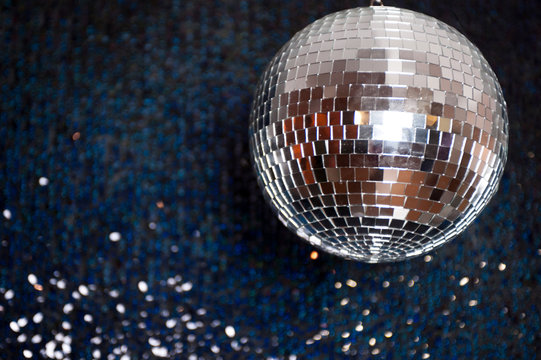 Mirror Disco Ball Hanging From The Ceiling