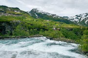 Kjosfossen waterfall dam, Norway