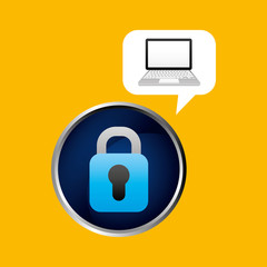 technology laptop padlock protection safety vector illustration eps 10
