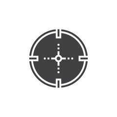 Obraz premium Aim, target icon vector, filled flat sign, solid pictogram isolated on white, logo illustration
