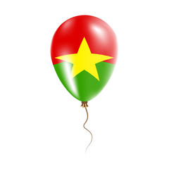 Burkina Faso balloon with flag. Bright Air Ballon in the Country National Colors. Country Flag Rubber Balloon. Vector Illustration.