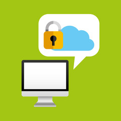 computer protection cloud icon design vector illustration eps 10