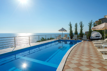 Swimming pool in a private luxury villa