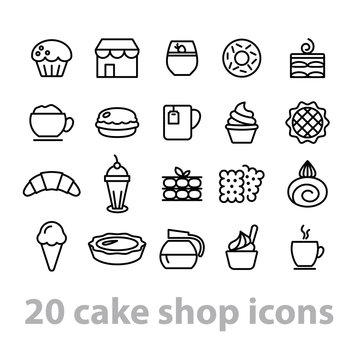 cake shop icons collection