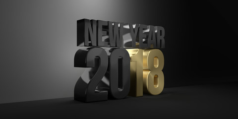 2018. new year 2018 3d render