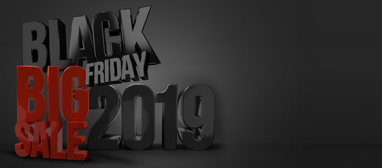 black friday. 2019 black friday 3d render