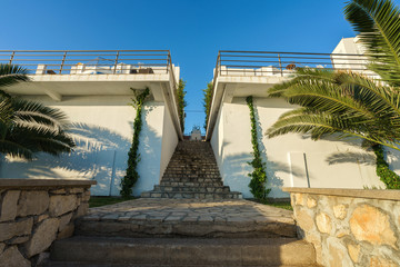 Exterior of a Mediterranean villa on an Adriatic seashore