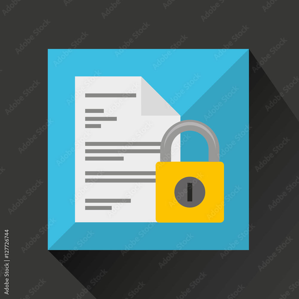 Sticker document data protection cyber security vector illustration eps 10