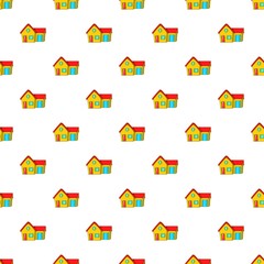 House with garage pattern. Cartoon illustration of house with garage vector pattern for web