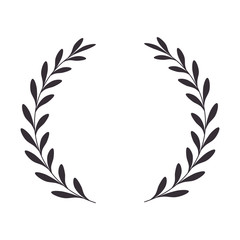 wreath leafs crown icon vector illustration design