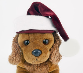 Christmas toy puppy closeup