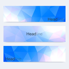 Fototapeta premium Scientific set of modern vector banners. Colorful polygonal background. Modern stylish triangle backdrop. Medical, tecnology, chemistry design.