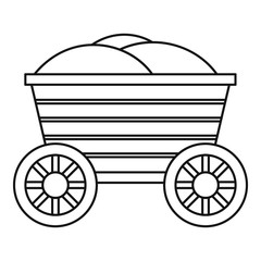 Vintage wooden cart icon. Outline illustration of wooden cart vector icon for web design