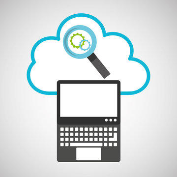 cloud computing searching gear vector illustration eps 10
