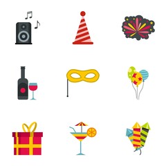 Obraz na płótnie Canvas Holiday icons set. Flat illustration of 9 holiday vector icons for web
