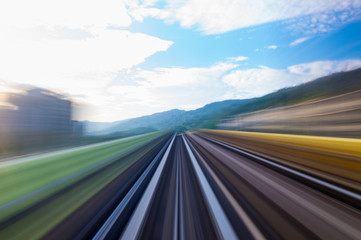 Speed motion in urban highway road tunnel