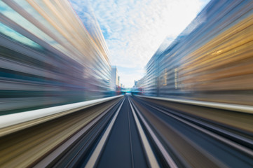 Speed motion in urban highway road tunnel