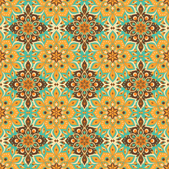 Seamless hand drawn mandala pattern.