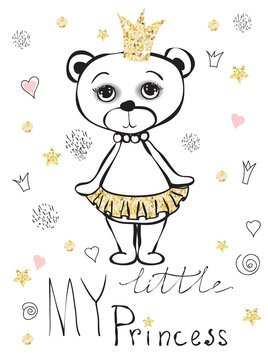 Cute little bear princess