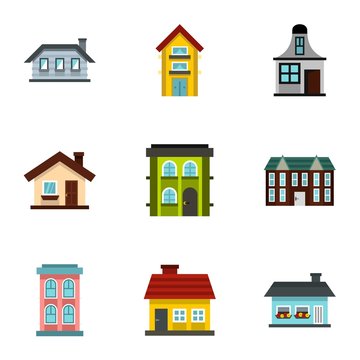 Habitation icons set. Flat illustration of 9 habitation vector icons for web
