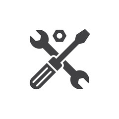 Technical support symbol. Tools icon vector, filled flat sign, solid pictogram isolated on white, logo illustration