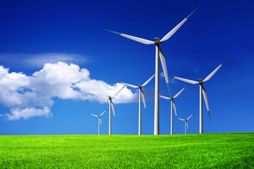 Wind turbines farm