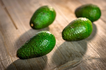 Avocado on  wooden background