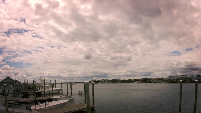 Intercoastal with Rolling Clouds and Boats
