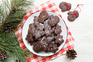 Homemade Christmas chocolate cookies