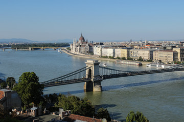 Fototapeta na wymiar Sailing on the Danube river in Budapest