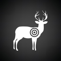 Deer silhouette with target  icon