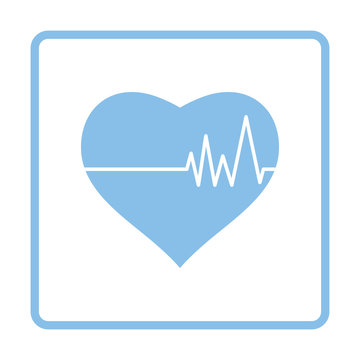 Heart with cardio diagram icon