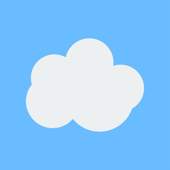 flat white cloud weather icon on cyan background
