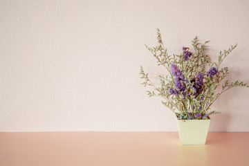 violet flower in pot