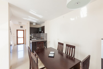 modern living room with kitchen. interior