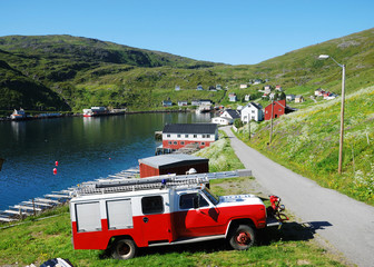 Summer view of fishing village Akkarfjord