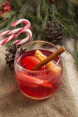 mulled apple cider with cinnamon