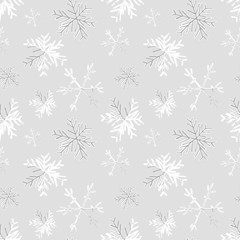 Snow flakes seamless pattern. 