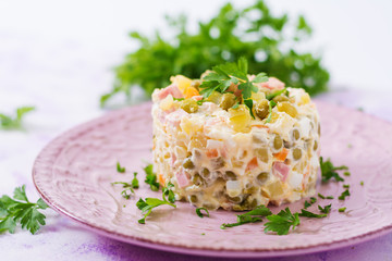 Traditional Russian salad 
