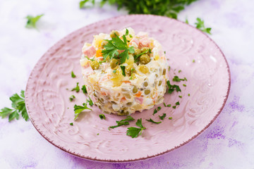 Traditional Russian salad 