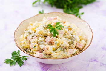 Traditional Russian salad 