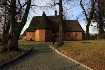 Kościół drewniany w Truskolasach XVIII w. Polska.